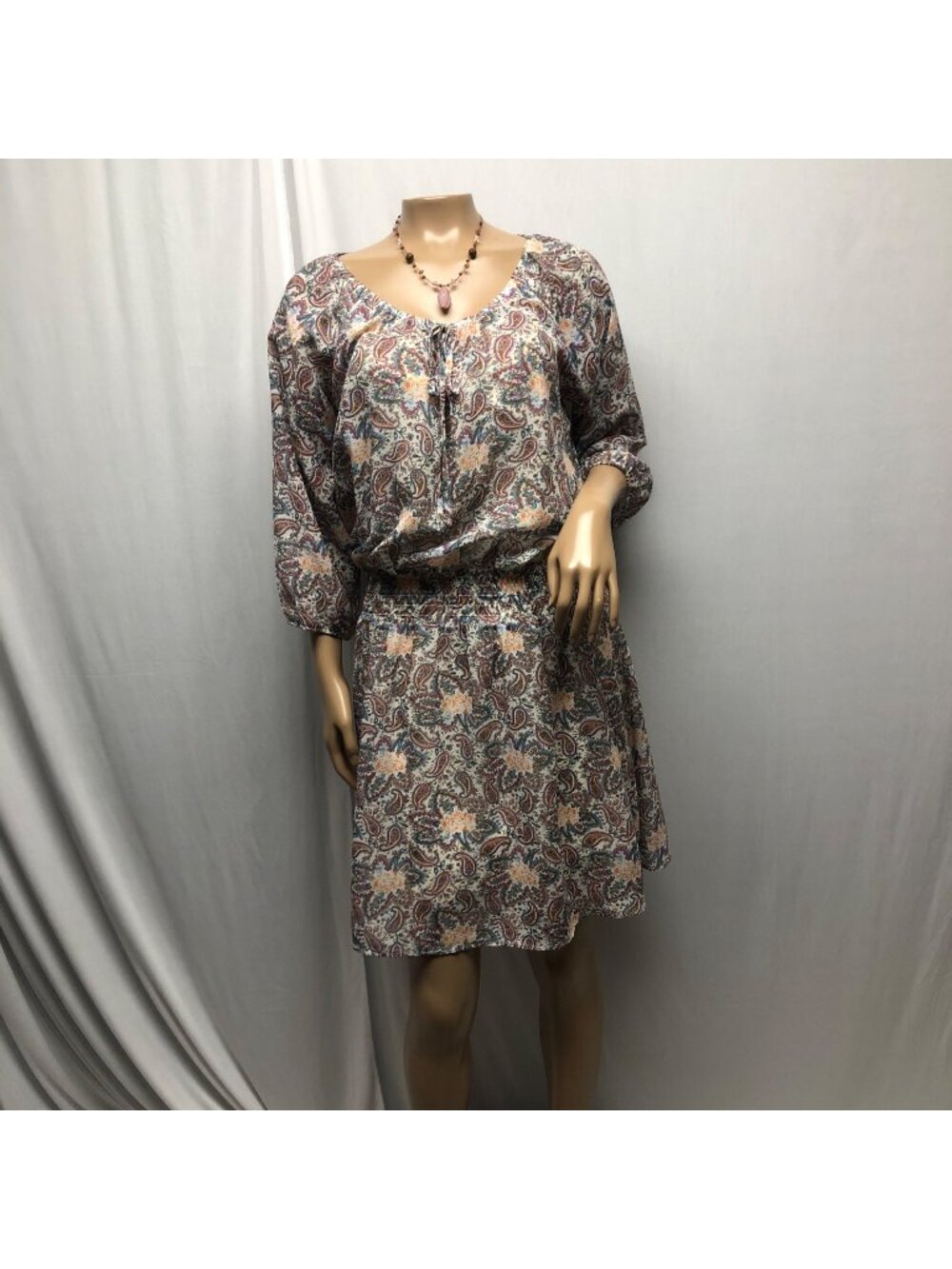 Wallflower Dress Womens Size Large Paisley Elastic Waist Camisole Slip Peasant